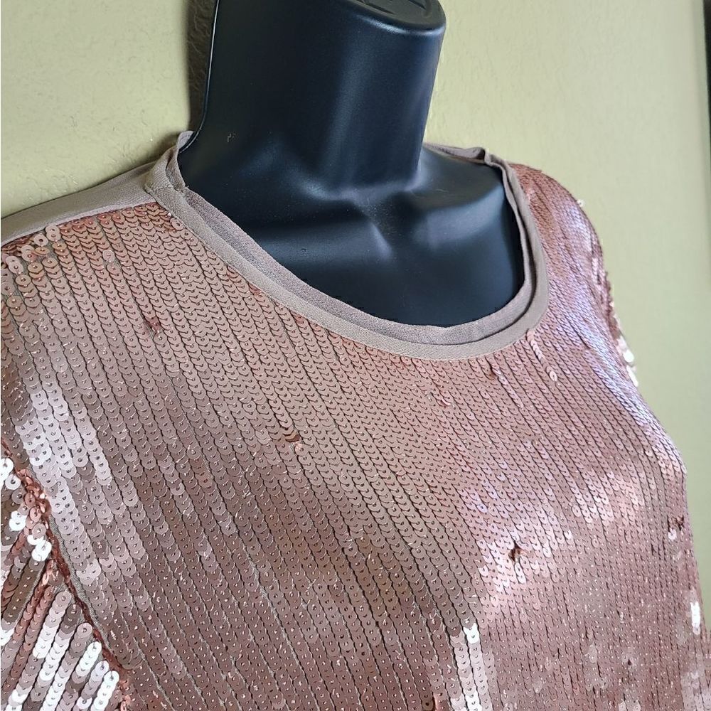 AS by DF Rose Gold Sequined Top - Picture 3 of 7